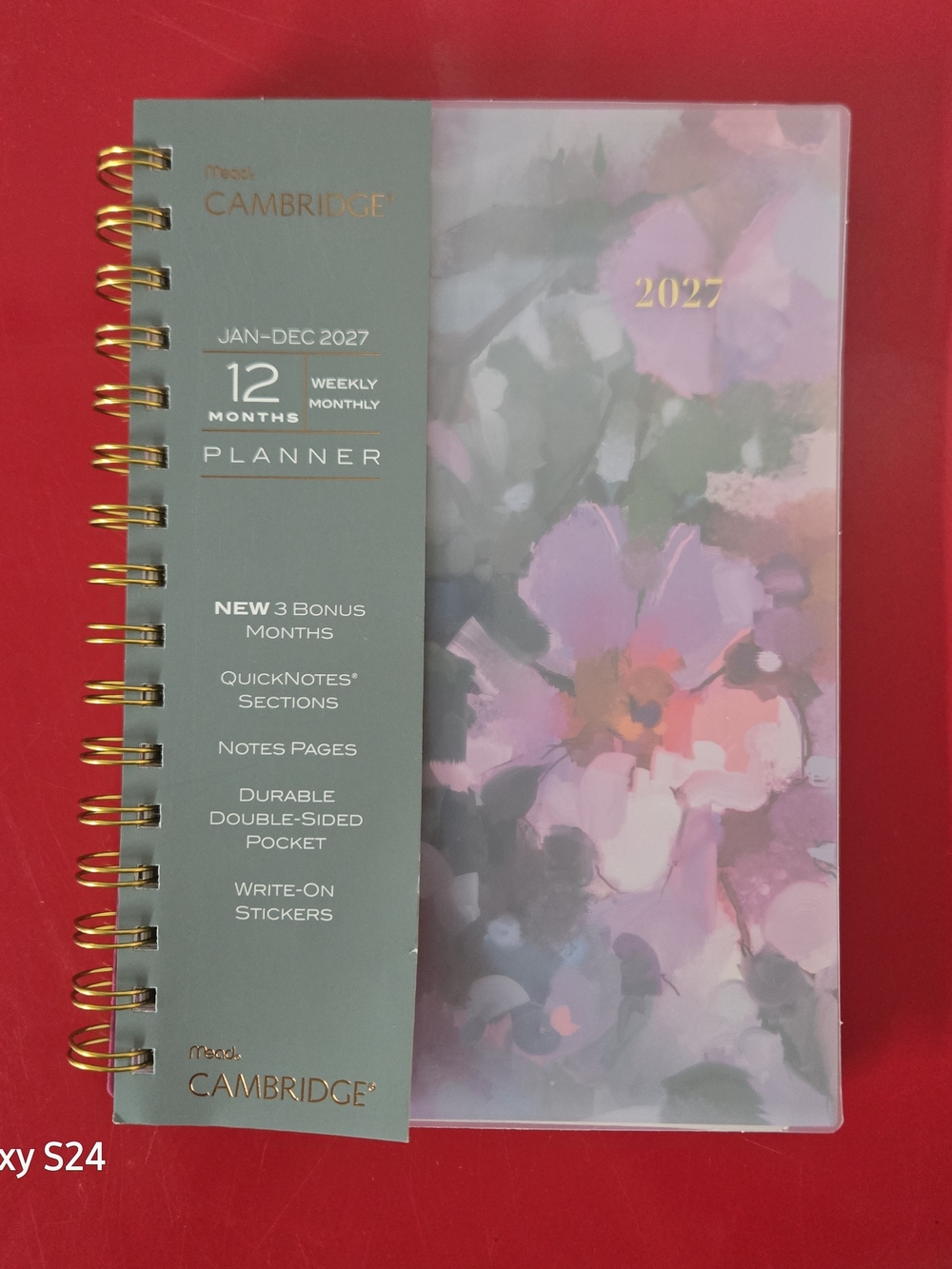 Cambridge 2027 Weekly Monthly Planner - Pink Floral Cover